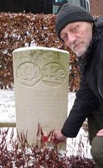 Me at the Grave of my Great Great Uncle Thomas Holmes